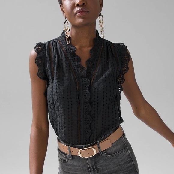 White House Black Market Tops - NEW WHBM Eyelet Blouse XXS